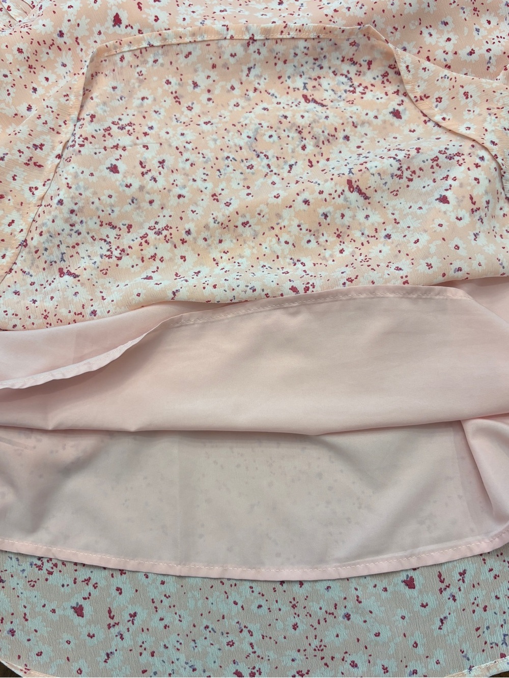 Floral Top Blouse Pink Smocking Flutter Sleeves Lined 2XL Plus Size - Picture 9 of 11
